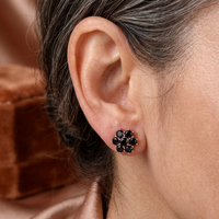 Zirconia Flower Stud Earrings