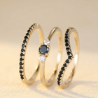 Black V Shaped Cubic Zirconia Ring