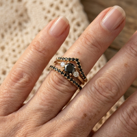 Black V Shaped Cubic Zirconia Ring