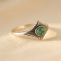 Retro Turquoise Marquise Ring Bohemian Ethnic Statement Ring