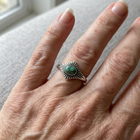 Retro Turquoise Marquise Ring Bohemian Ethnic Statement Ring