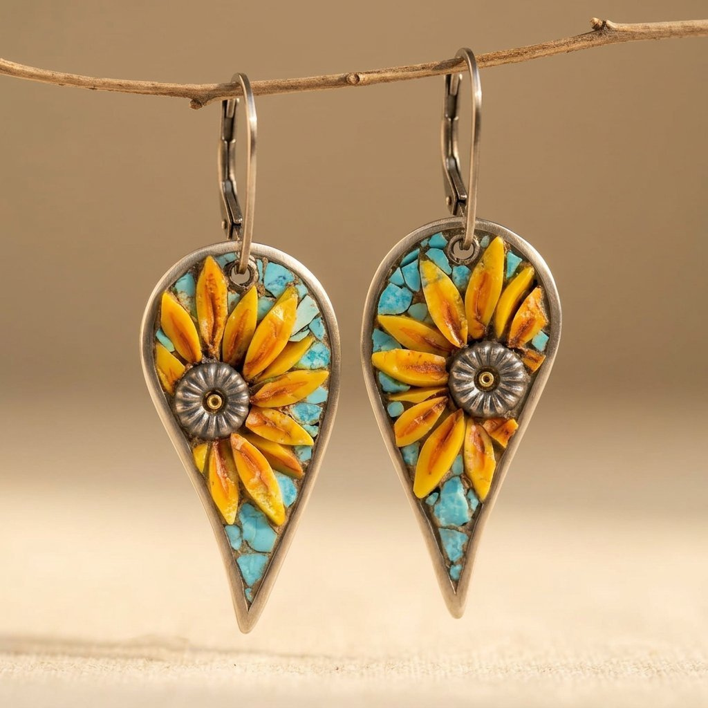Sunflower Dangle Earrings