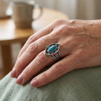 Bohemian Turquoise Horse Eye Ring European American Style Ring