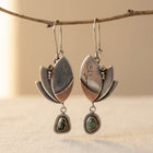 Boho Silvery Irregular Turquoise Geometry Earrings