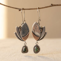 Boho Silvery Irregular Turquoise Geometry Earrings