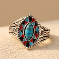 Bohemian Turquoise Horse Eye Ring European American Style Ring