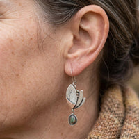 Boho Silvery Irregular Turquoise Geometry Earrings