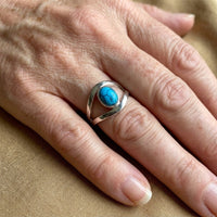 Elegant Minimalist Turquoise Plated Synthetic Ring