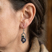 Lotus Flower Silvery Drop Earrings