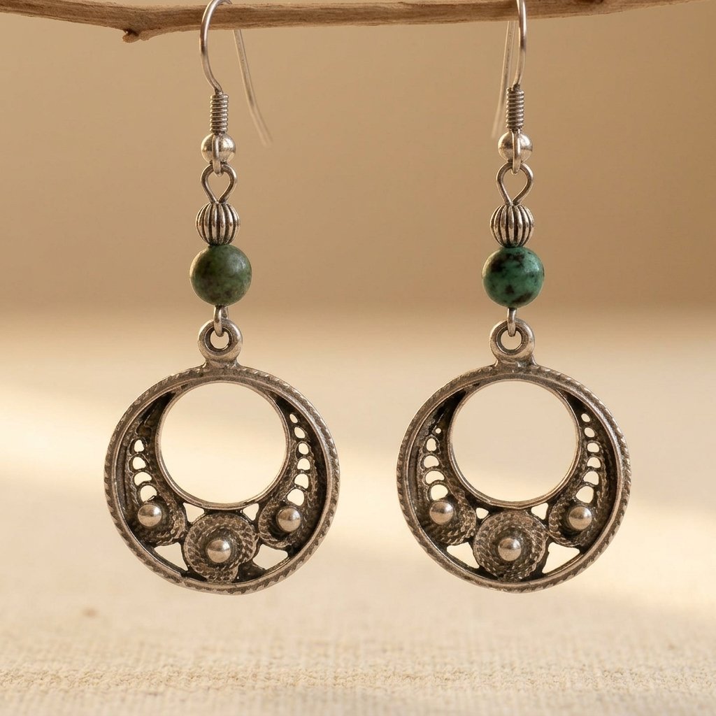 Geometric Hollowed Beaded Retro Earrings