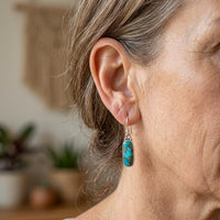 Turquoise Vintage Style Rectangular Featuring Resin Earrings