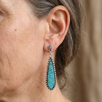 Vintage Southwestern Turquoise Teardrop Earrings