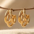 Gold Plated Anti-Allergy Stainless Steel Hoop Earrings