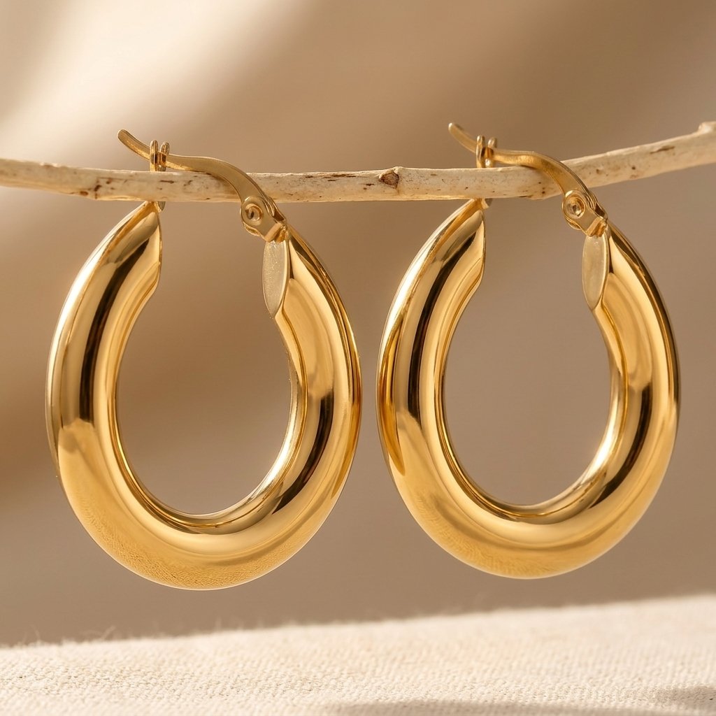 Gold Hypoallergenic Fade-Resistant Hoop Earrings