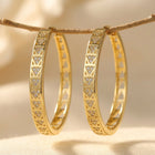 Luxe Copper Zirconia Triangle Hoop Earrings