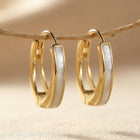 Enamel Gold Hoop Earrings
