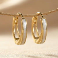 Enamel Gold Hoop Earrings