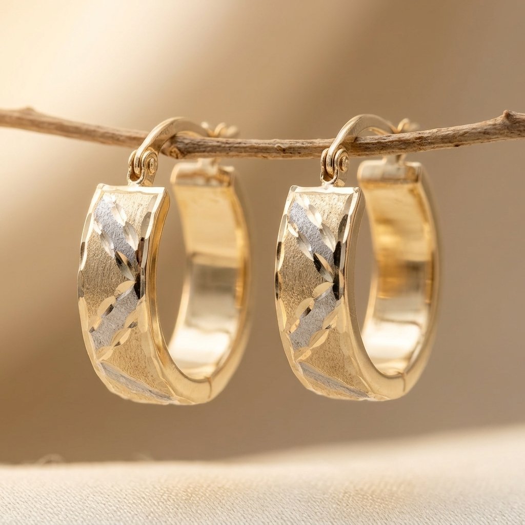 Tricolor Vintage Textured Boho Hoop Earrings