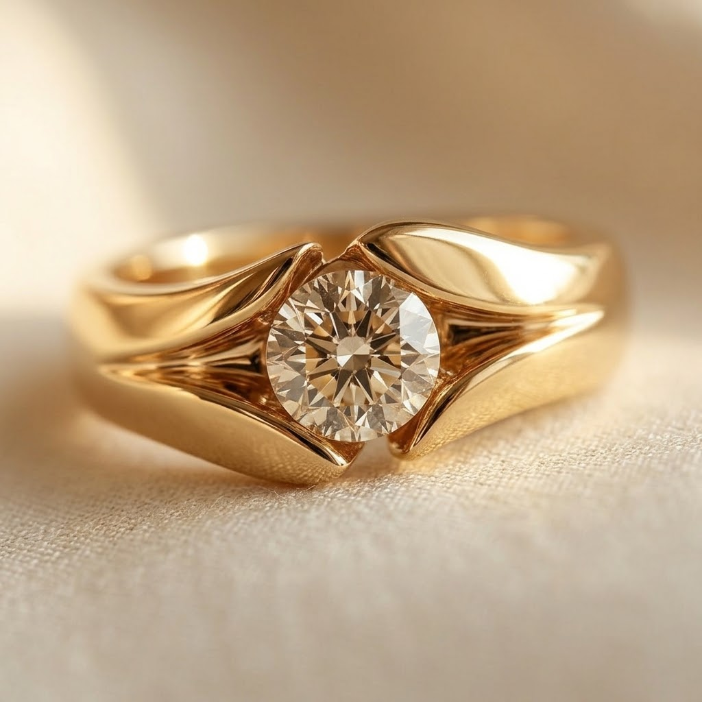 Elegant Zirconia Engagement Ring