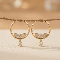 Teardrop Hoop Zirconia Earrings