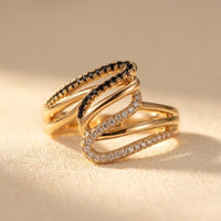 Zirconia Spiral Wave Ring