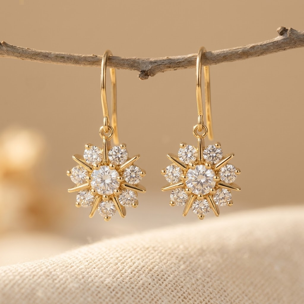 Simple Flower Zirconia Ring