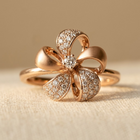Floral Zirconia Round Cut Ring