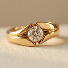 Zirconia Inlay Round Ring