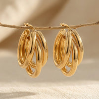 Gold Stainless Steel Hypoallergenic Hoop Earrings