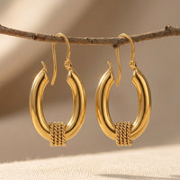 Gold Stainless Steel Hoop Earrings
