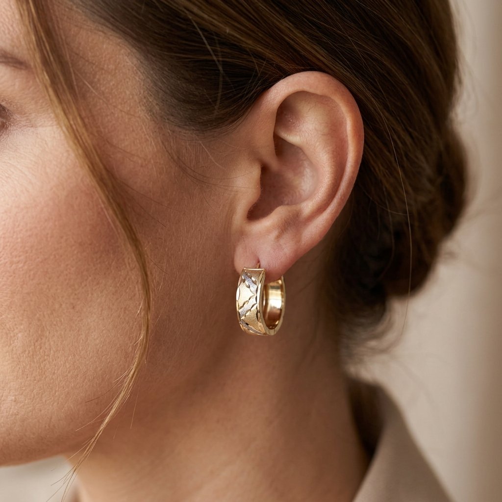 Tricolor Vintage Textured Boho Hoop Earrings