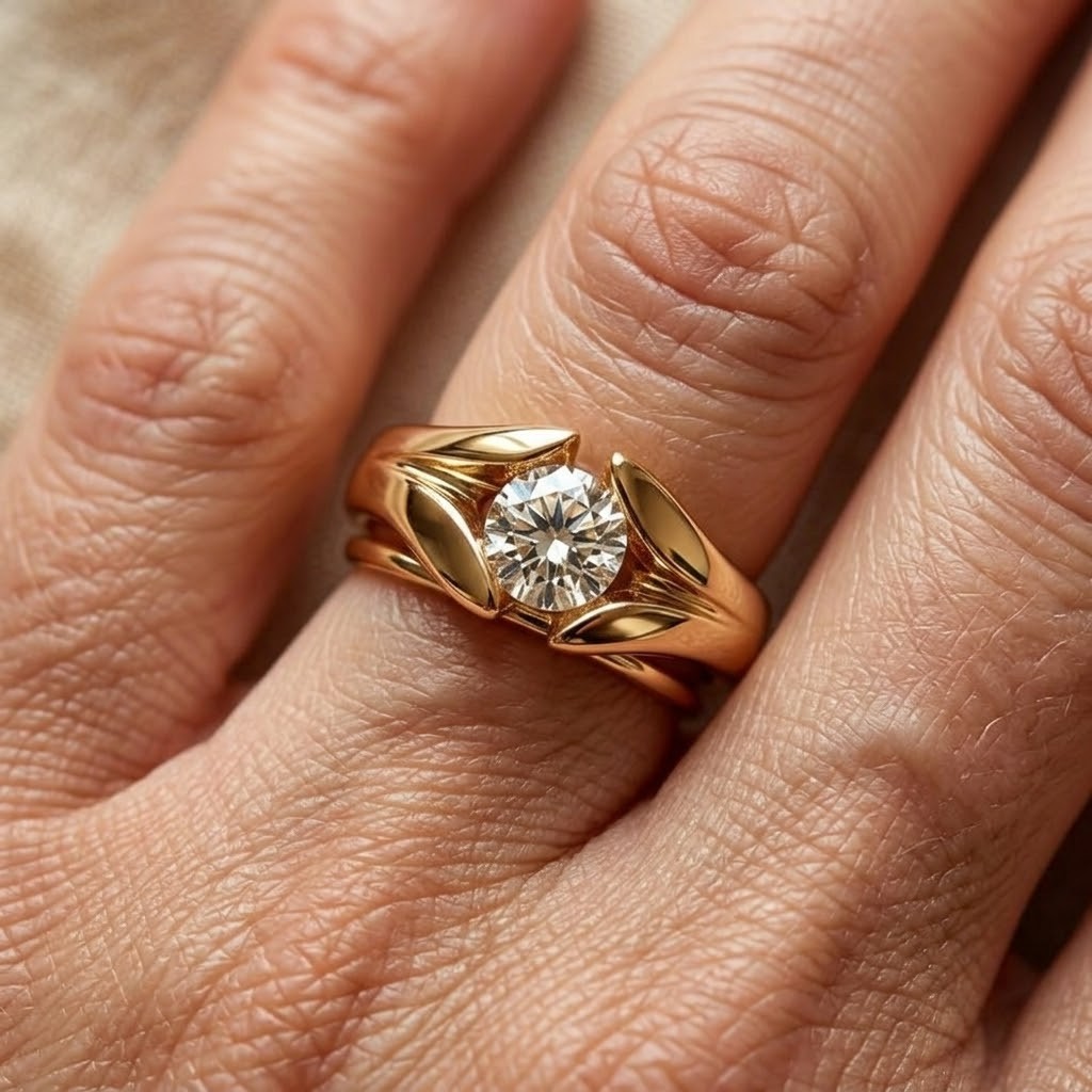 Zirconia Inlay Round Ring