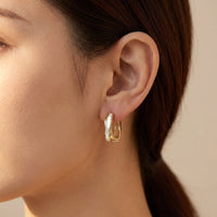 Enamel Gold Hoop Earrings