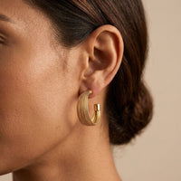 Luxury Gold Handwoven Curved Hoop Earrings