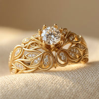 Elegant Copper Maple Leaf Ring