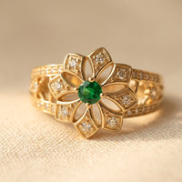 Hollow Scroll Pattern Zirconia Ring