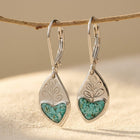 Turquoise Heart Leaf Earrings