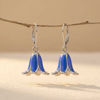Leverback Bluebell Flower Earrings