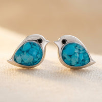 Sterling Silver Sand Birdie Studs