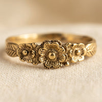 Vintage Floral Leaf Ring