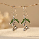 Vintage Lily of the Valley Floral Drop Earrings with French Hooks