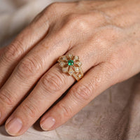 Hollow Scroll Pattern Zirconia Ring