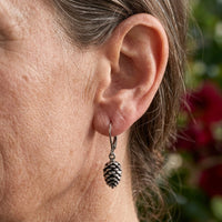 Vintage Leverback Pine Cone Earrings