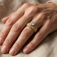 Elegant Copper Maple Leaf Ring