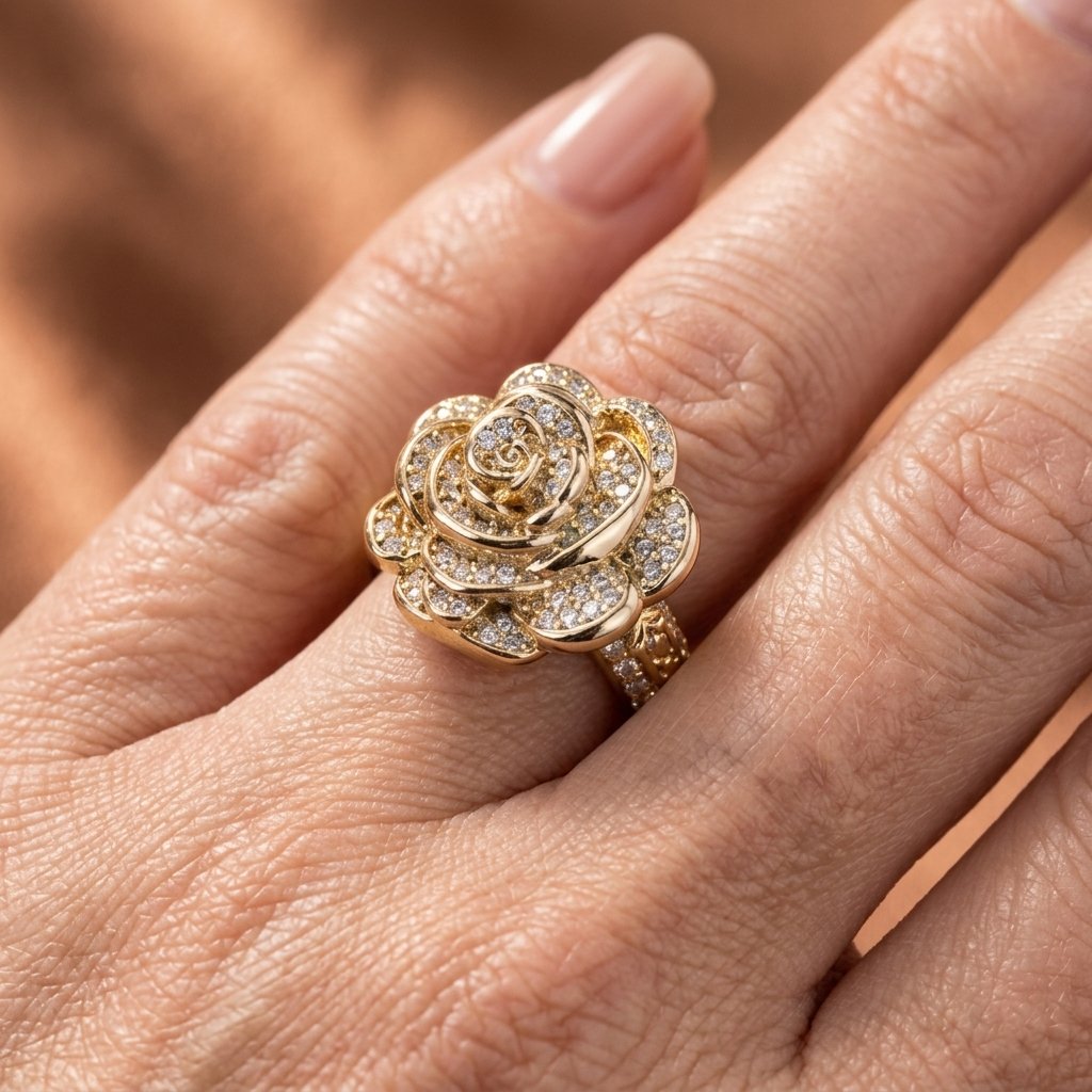 Micro Rose Flower Ring