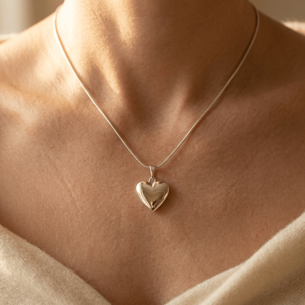 Heart Collar Hoop Earrings Jewelry Set