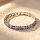 Lavender Baguette Silver Tennis Bracelet