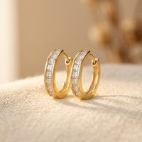 Chic Gold & Crystal Hoop Earrings