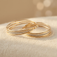 Gold Retro Hoop Earrings