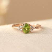 Bohemian Style Classic Oval Zirconia Rose Gold Plated Ring